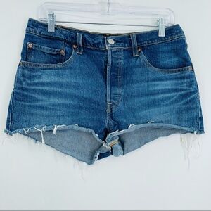 Levi's 501 original fit frayed cut off shorts high rise‎ women's size 30